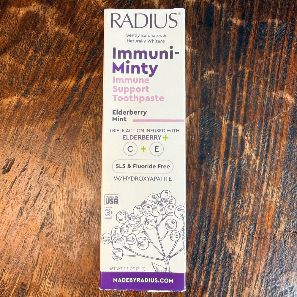 RADIUS‎ Immuni-Minty Elderberry Mint Toothpaste 2.5oz Fluoride Free